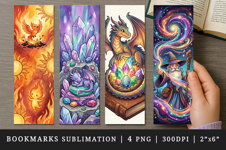 Fantasy bookmarks printable sublimation bookmark design
