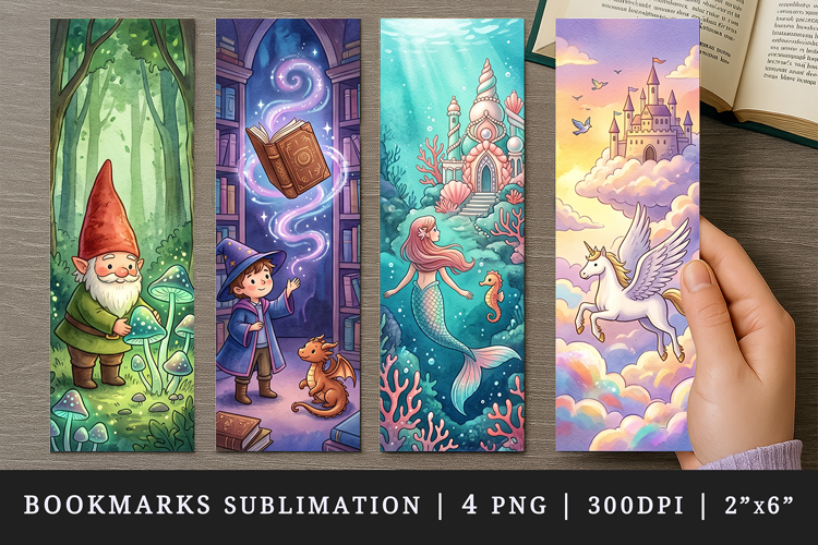 Fantasy bookmarks printable sublimation bookmark design