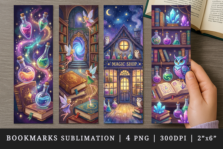 Fantasy bookmarks printable sublimation bookmark design