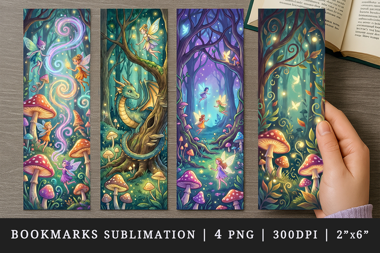 Fantasy bookmarks printable sublimation bookmark design