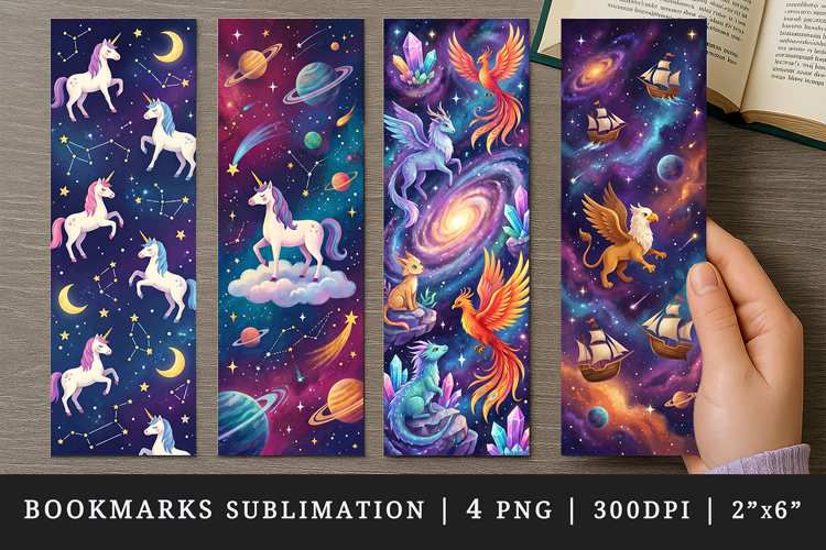Fantasy bookmarks printable sublimation bookmark design