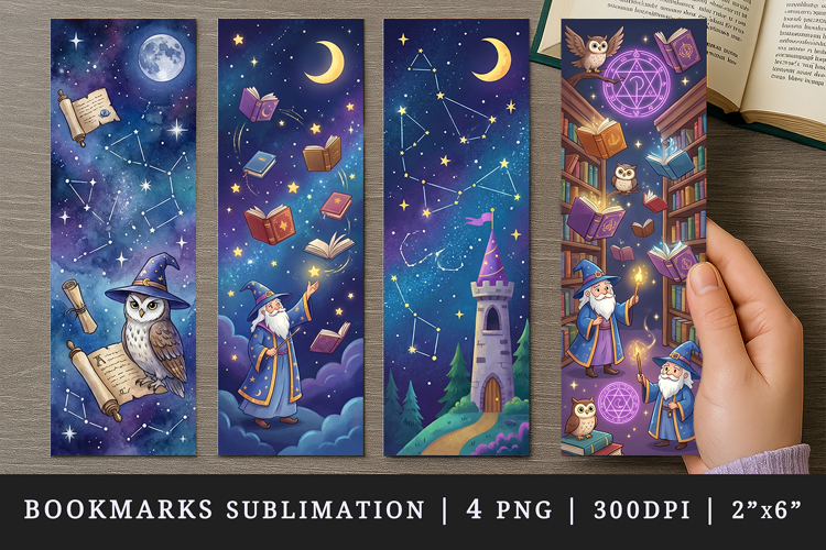 Fantasy bookmarks printable sublimation bookmark design