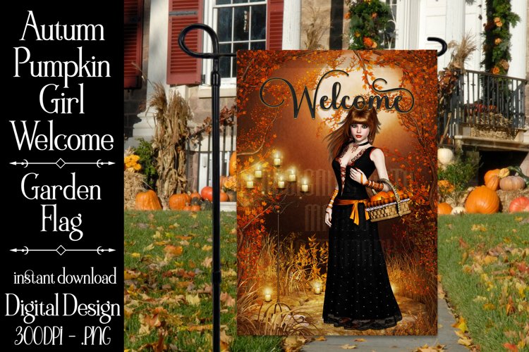 Fantasy Halloween Pumpkin Girl Garden Flag Sublimation