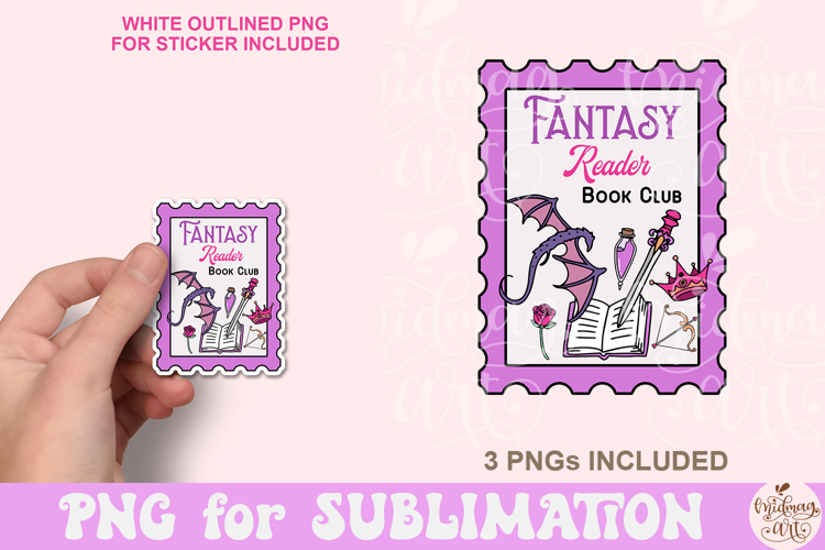 Fantasy Reader Stamp Png
