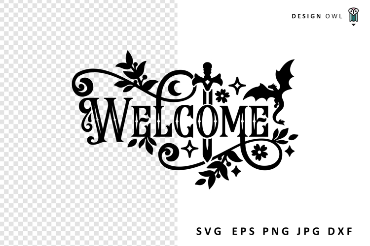 Fantasy Welcome Sign - Dragon SVG File