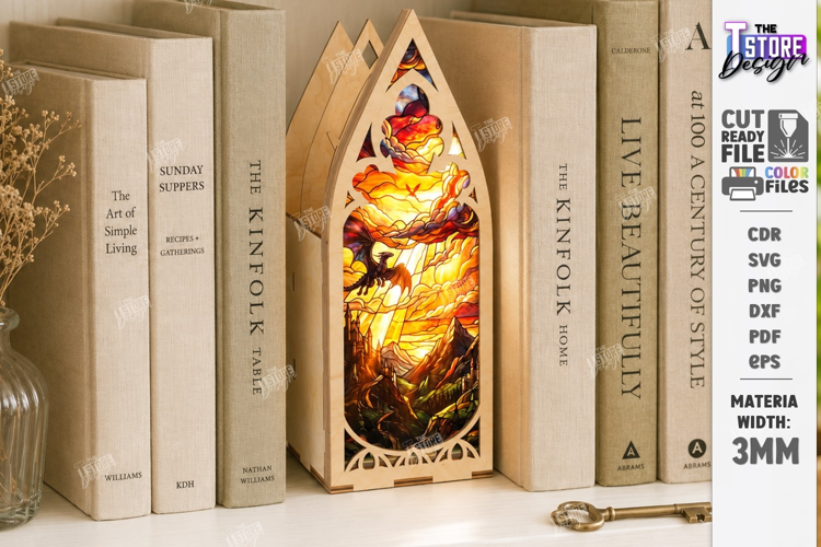 Fantasy Window Book Nook with Hidden Storage Laser Cut | CNC