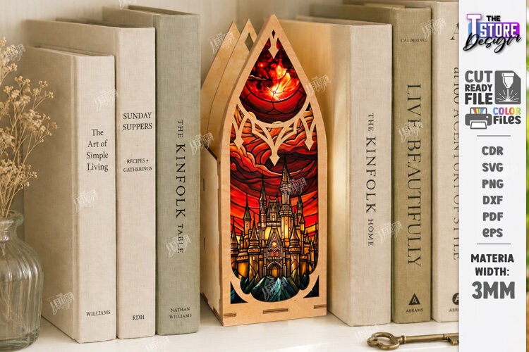 Fantasy Window Book Nook with Hidden Storage Laser Cut | CNC example image 1