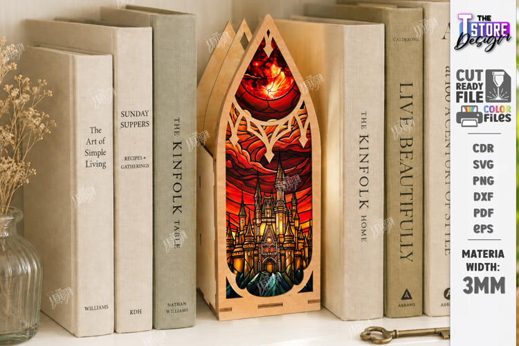 Fantasy Window Book Nook with Hidden Storage Laser Cut | CNC
