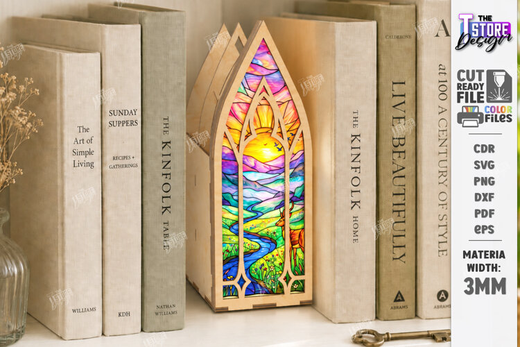 Fantasy Window Book Nook with Hidden Storage Laser Cut | CNC example image 1