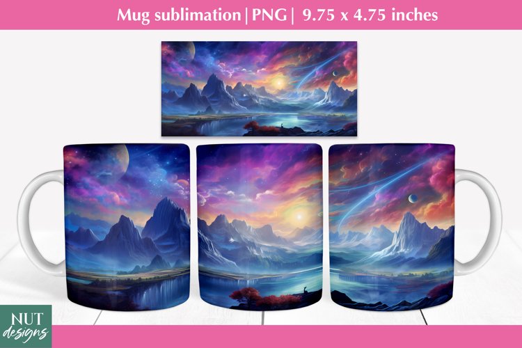 Space mug wrap Fantasy mug 15oz mug father mug