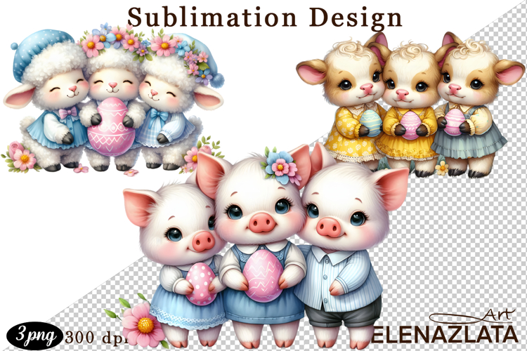 Spring animal clipart|Cute easter animals clipart