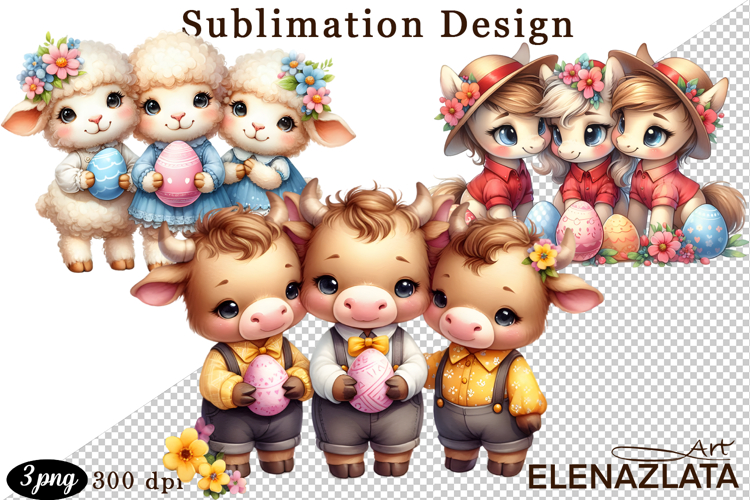 Spring animal clipart|Cute easter animals clipart