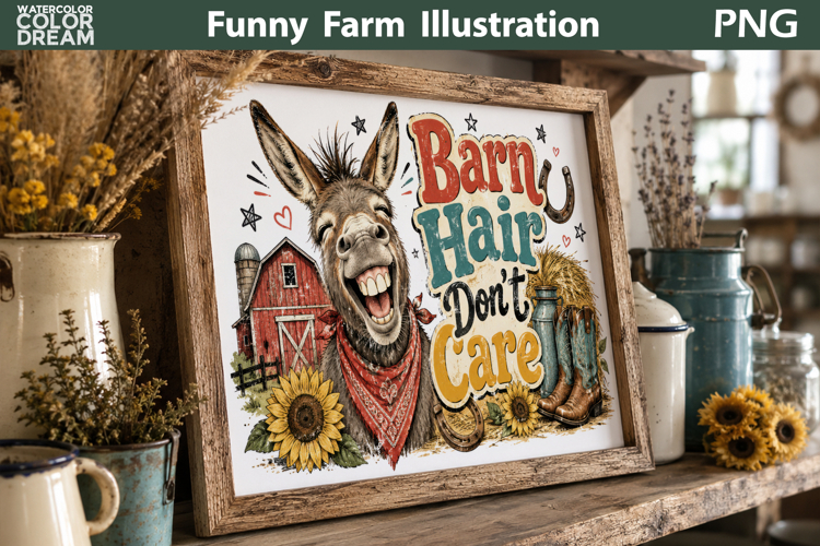 Funny Donkey Cutting Board | Rustic Farm Sublimation