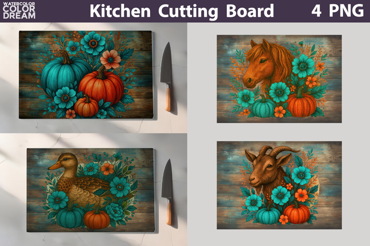 Farm Animals Cutting Board | Glass Kitchen Chopping Board