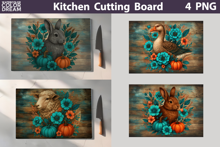 Farm Animals Cutting Board | Glass Kitchen Chopping Board