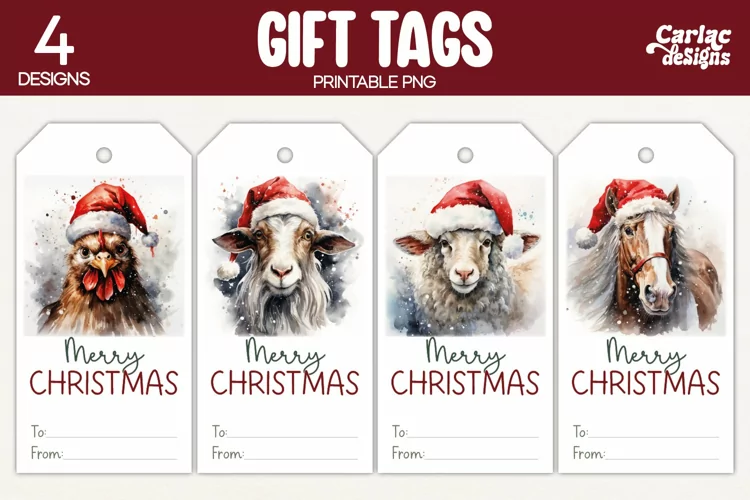 Christmas Gift Tags, Merry Christmas Printable Tags