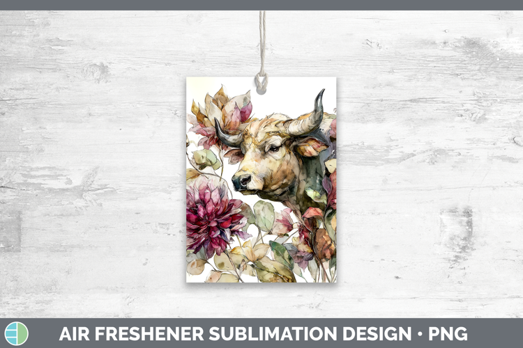 Bull Farm Autumn Floral Air Freshener Sublimation Design
