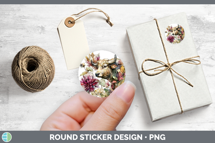 Bull Farm Autumn Floral Stickers Design