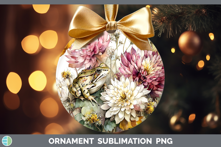 Bullfrog Farm Autumn Floral Ornament Sublimation Design