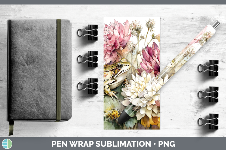 Bullfrog Farm Autumn Floral Pen Wrap Sublimation Design