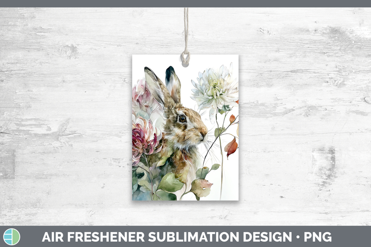 Bunny Farm Autumn Floral Air Freshener Sublimation Design
