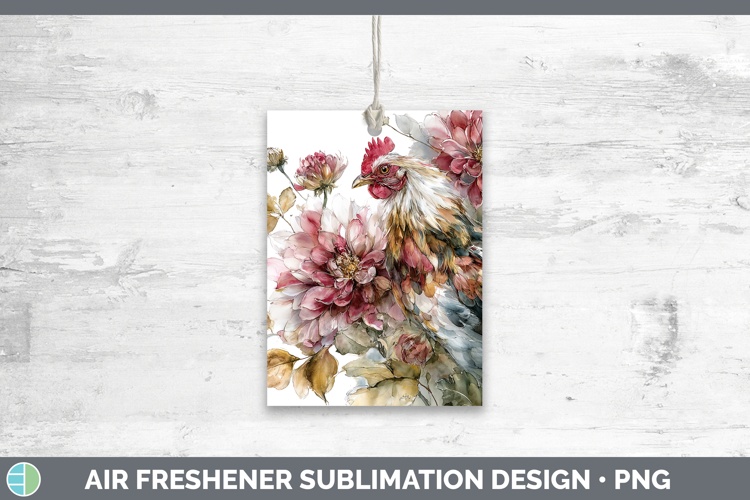 Chicken Farm Autumn Floral Air Freshener Sublimation Design