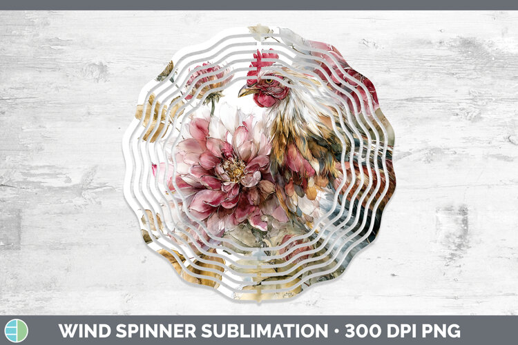 GorgeousFarm Autumn Floral Wind Spinner design.