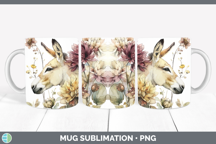 Donkey Farm Autumn Floral Mug Wrap Sublimation Design