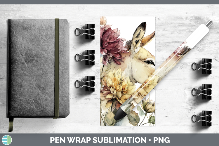 Donkey Farm Autumn Floral Pen Wrap Sublimation Design