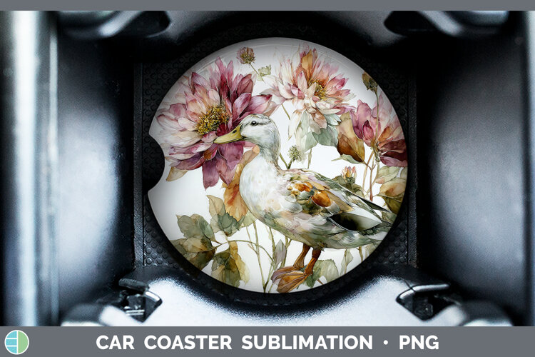 GorgeousFarm Autumn Floral Car Coaster design.