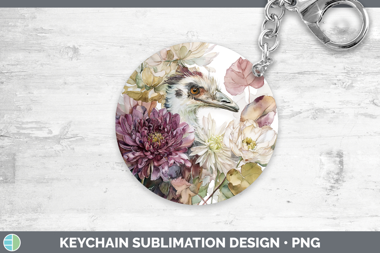 Emu Farm Autumn Floral Keychain Sublimation Design