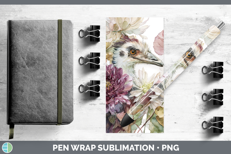 Emu Farm Autumn Floral Pen Wrap Sublimation Design