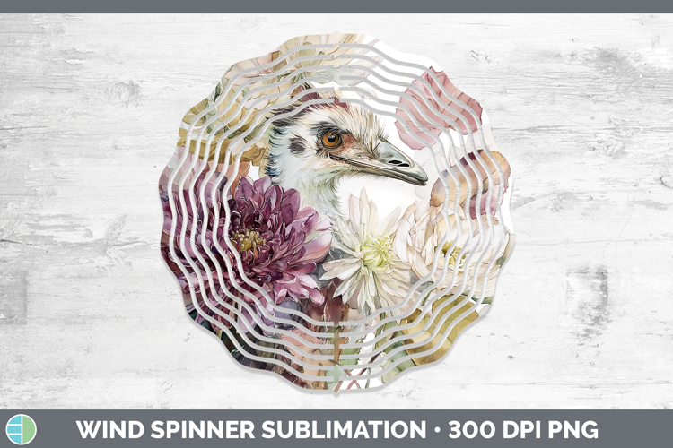 Emu Farm Autumn Floral Wind Spinner Sublimation Design