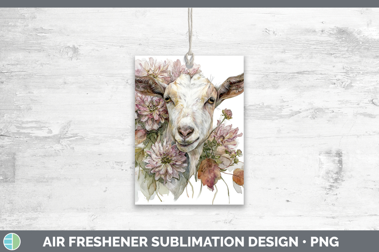 Goat Farm Autumn Floral Air Freshener Sublimation Design
