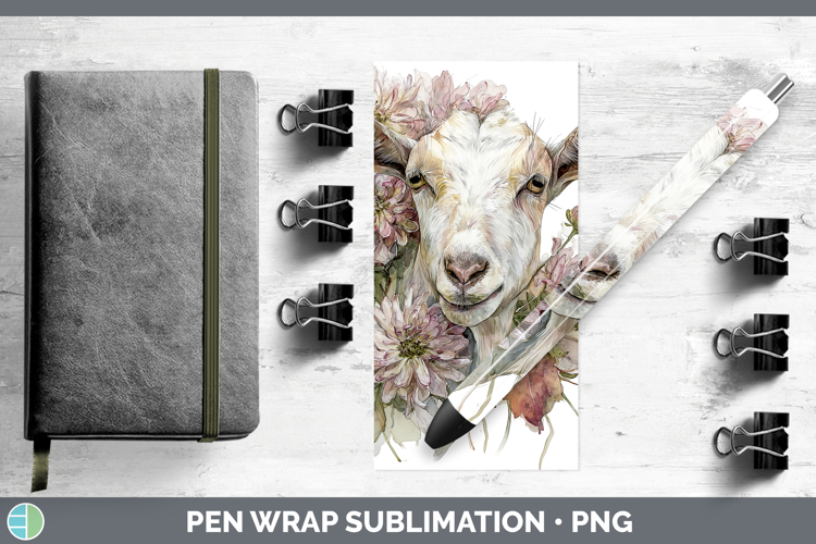 Goat Farm Autumn Floral Pen Wrap Sublimation Design