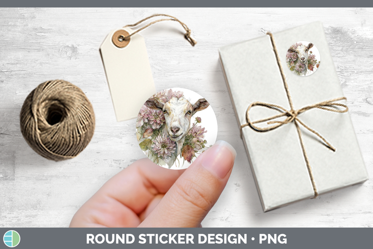 Goat Farm Autumn Floral Stickers Design