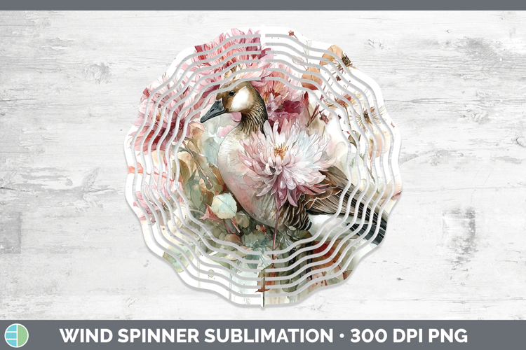 Goose Farm Autumn Floral Wind Spinner Sublimation Design