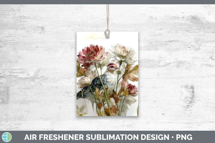 Guinea Hen Farm Autumn Floral Air Freshener Sublimation Desi