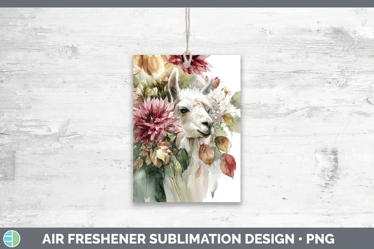 LLama Farm Autumn Floral Air Freshener Sublimation Design