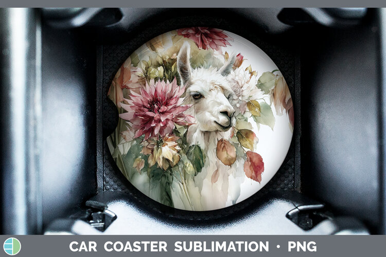 GorgeousFarm Autumn Floral Car Coaster design.