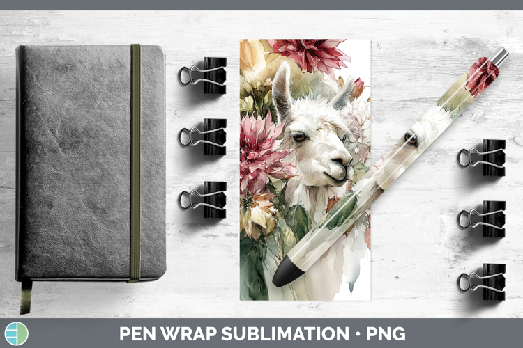 LLama Farm Autumn Floral Pen Wrap Sublimation Design