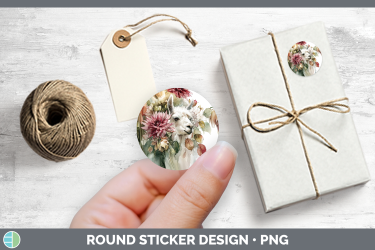 LLama Farm Autumn Floral Stickers Design