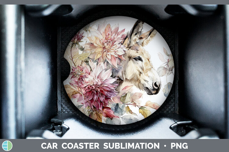 GorgeousFarm Autumn Floral Car Coaster design.