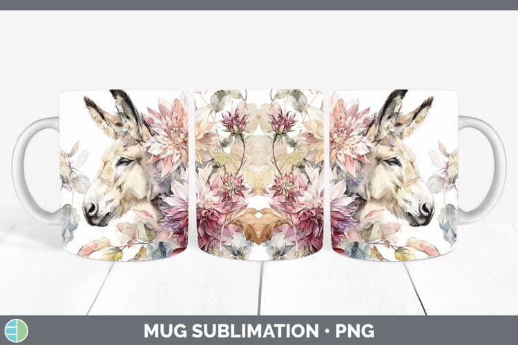 Mule Farm Autumn Floral Mug Wrap Sublimation Design