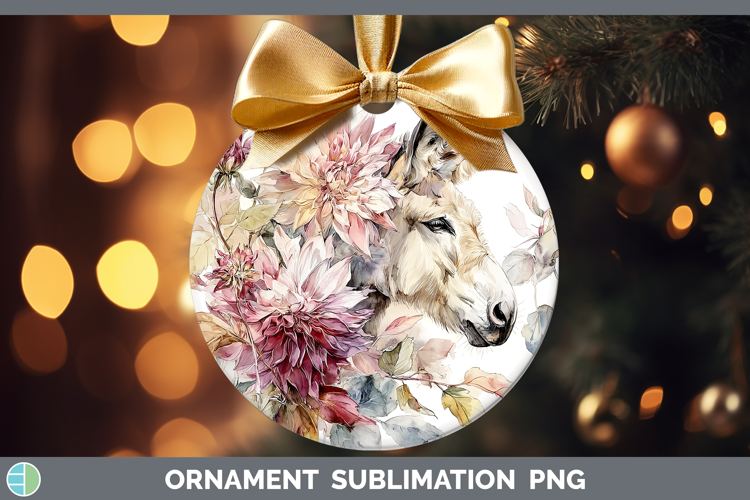 Mule Farm Autumn Floral Ornament Sublimation Design