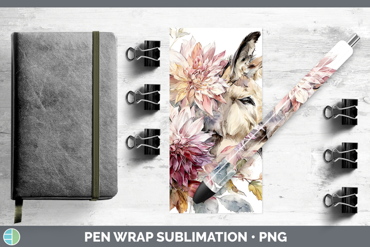 Mule Farm Autumn Floral Pen Wrap Sublimation Design