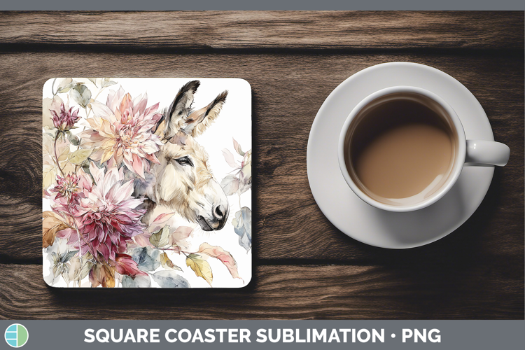 Mule Farm Autumn Floral Square Coaster Sublimation Design