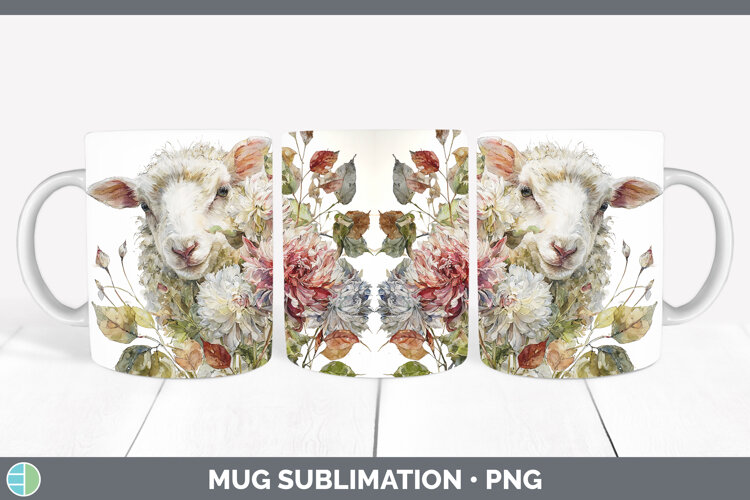 GorgeousFarm Autumn Floral Mug Wrap design.