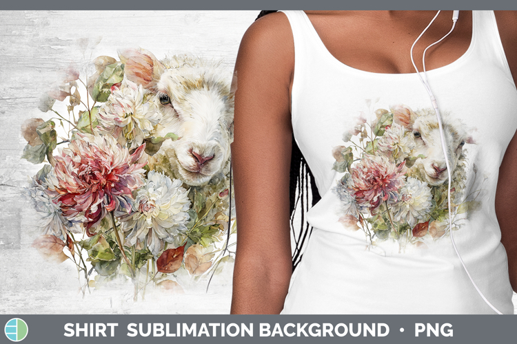 Sheep Farm Autumn Floral Shirt Sublimation Design