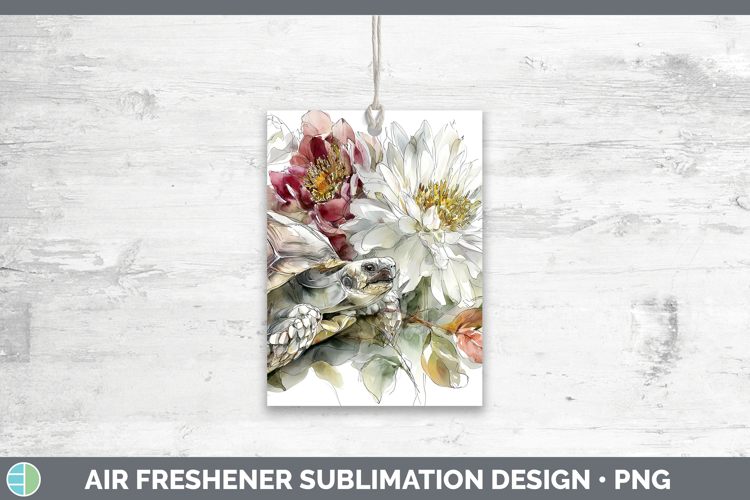 Tortoise Farm Autumn Floral Air Freshener Sublimation Design